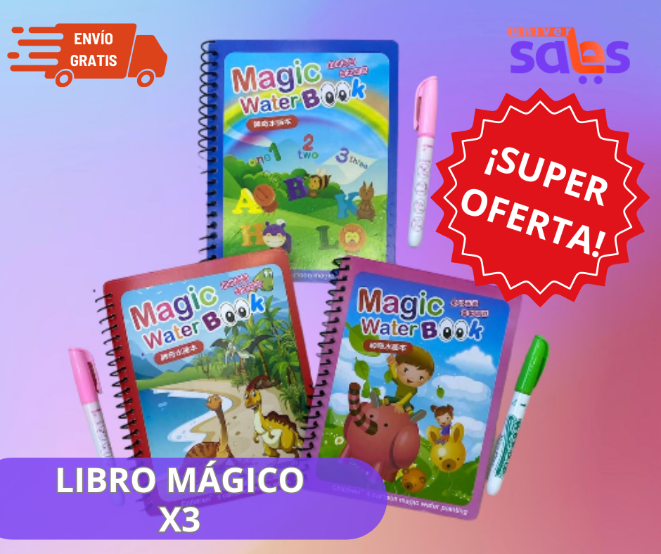 Libro mágico para colorear con agua x3
